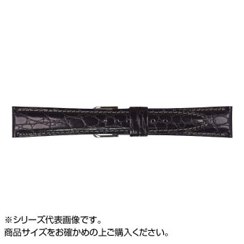 MIMOSA(ミモザ) 時計バンド RA型押ワニ 17mm ブラック (美錠:銀) CRA-A17
