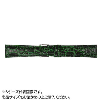 MIMOSA(ミモザ) 時計バンド RA型押ワニ 18mm グリーン (美錠:銀) CRA-G18