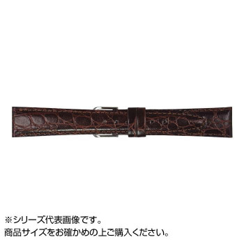 MIMOSA(ミモザ) 時計バンド RA型押ワニ 19mm ダークブラウン (美錠:銀) CRA-B19