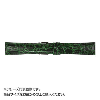 MIMOSA(ミモザ) 時計バンド RA型押ワニ 19mm グリーン (美錠:銀) CRA-G19