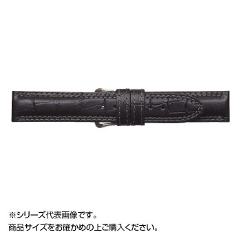 MIMOSA(ミモザ) 時計バンド IT型押ワニ 20mm ブラック (美錠:銀) CIT-A20