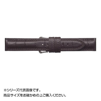 MIMOSA(ミモザ) 時計バンド IT型押ワニ 18mm ダークブラウン (美錠:銀) CIT-B18