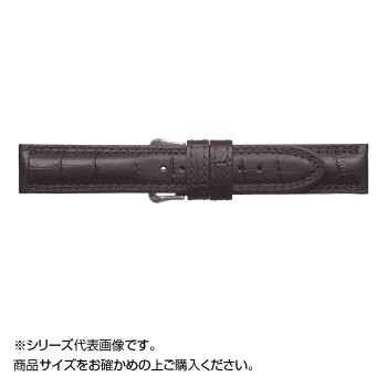 MIMOSA(ミモザ) 時計バンド IT型押ワニ 20mm ダークブラウン (美錠:銀) CIT-B20