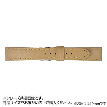 MIMOSA(ミモザ) 時計バンド Eカーフ 19mm キャメル (美錠:銀) CE-CM19