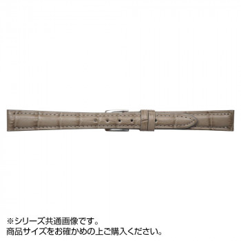 MIMOSA(ミモザ) 時計バンド SY型押ワニ 14mm グレージュ (美錠:銀) CSY-GG14