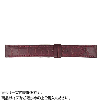 MIMOSA(ミモザ) 時計バンド P型押ワニ 19mm ワイン (美錠:銀) CP-W19