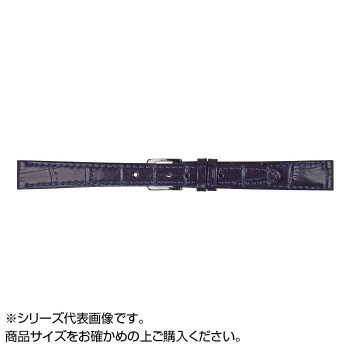 MIMOSA(ミモザ) 時計バンド P型押ワニ 9mm ネイビー (美錠:銀) CP-N9