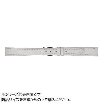 MIMOSA(ミモザ) 時計バンド P型押ワニ 9mm ホワイト (美錠:銀) CP-WH9