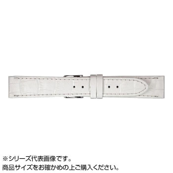 MIMOSA(ミモザ) 時計バンド P型押ワニ 22mm ホワイト (美錠:銀) CP-WH22