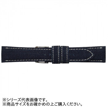 Emitta(エミッタ) 時計バンド 岡山デニム 22mm ホワイトステッチ (美錠:銀) ED-IW22
