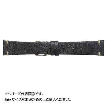 Emitta(エミッタ) 時計バンド ストーンズ 22mm ブラック (美錠:銀) ES-A22