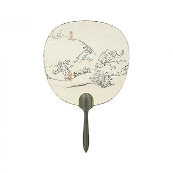 日本製(MADE IN JAPAN)  うちわ 鳥獣戯画 猿追い 2221