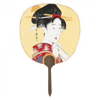 日本製(MADE IN JAPAN)  うちわ 浮世絵 (手紙) 2923