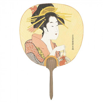 日本製(MADE IN JAPAN)  うちわ 浮世絵 (金魚) 2925