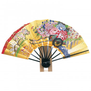日本製(MADE IN JAPAN)  飾り扇 花 車 (箱・立て付) 5501