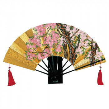 日本製(MADE IN JAPAN)  飾り扇 桜 (箱・立て付) 5503