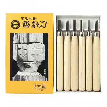 マルイチ彫刻刀　黄紙箱入　6本組 T-6