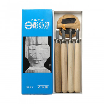 マルイチ彫刻刀　青紙箱入　4本組 L-4