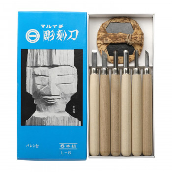 マルイチ彫刻刀　青紙箱入　6本組 L-6