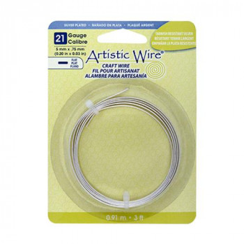 Artistic Wire(アーティスティックワイヤー) フラットワイヤー ノンターニッシュシルバー (5mm×0.75mm)×91cm 21