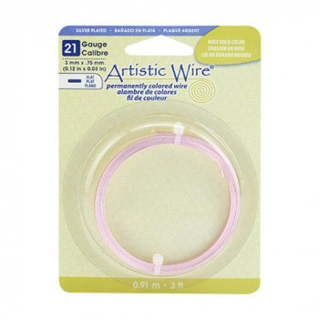 Artistic Wire(アーティスティックワイヤー) フラットワイヤー ローズゴールド (3.0mm×0.75mm)×91cm 21