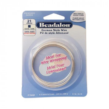Beadalon(ビーダロン) スクエアワイヤー ノンターニッシュシルバー 0.72mm×2.5m 21