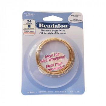 Beadalon(ビーダロン) スクエアワイヤー ノンターニッシュブラス 0.5mm×4m 24