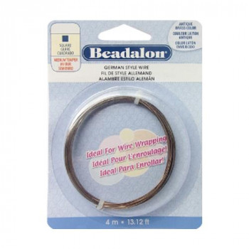 Beadalon(ビーダロン) スクエアワイヤー アンティークブラス 0.5mm×4m 24