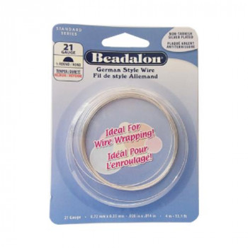 Beadalon(ビーダロン) ハーフラウンドワイヤー ノンターニッシュシルバー 0.72mm×4m 21
