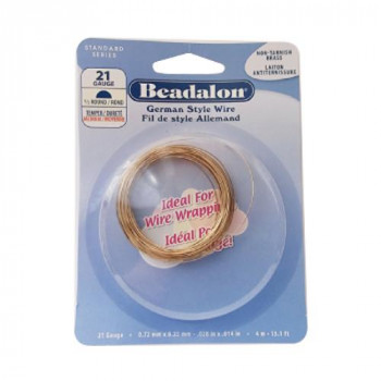 Beadalon(ビーダロン) ハーフラウンドワイヤー ノンターニッシュブラス 0.72mm×4m 21