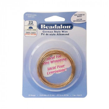 Beadalon(ビーダロン) ハーフラウンドワイヤー ノンターニッシュブラス 0.64mm×5m 22
