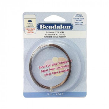 Beadalon(ビーダロン) ハーフラウンドワイヤー アンティークブラス 0.81mm×3m 20