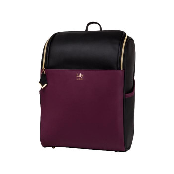 Lily リュックサック Bag-Lily02 ブラック×ワインレッド