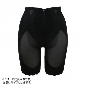 TAMURA Yauco シルキーボディシェイプ ロングガードル YTJ04 ブラック M