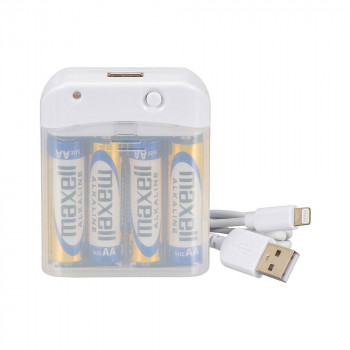 OHM AudioComm 電池式充電器 スマートフォン用 ライトニングコネクタ MAV-LR03L-W