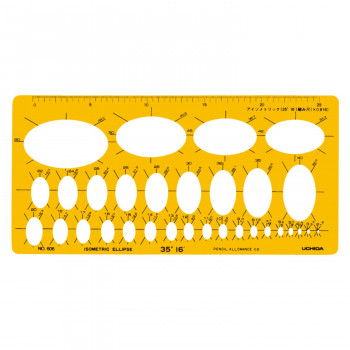 テンプレート　NO606　アイソメトリック用楕円　1-843-0606