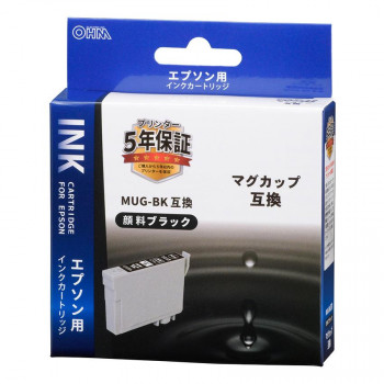 OHM エプソン互換インクカートリッジマグカップ ブラック INK-EMUG-BK