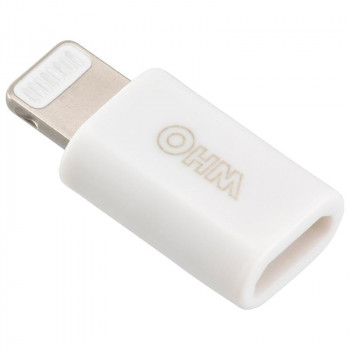 OHM AudioCommライトニングコネクタ変換アダプター microUSB SIP-P7115-W