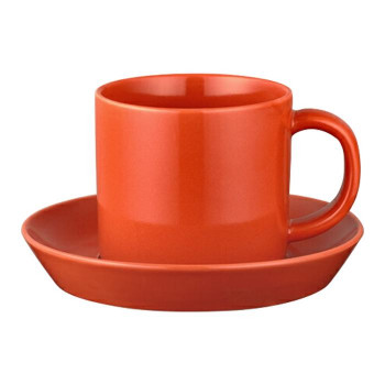 西海陶器 波佐見焼 コモン コーヒーカップ＆ソーサー 赤 18285