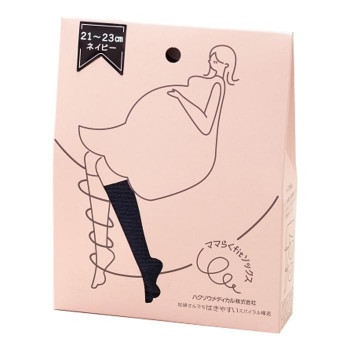 ハクゾウメディカル ママらくfitソックス ネイビー 21-23cm 1足入 3000079