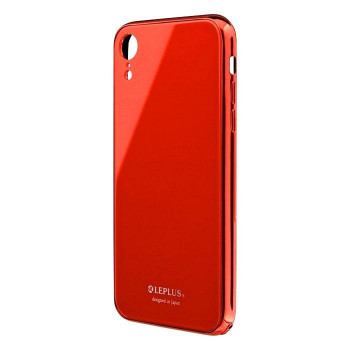 iPhoneXR 背面ガラスシェルケースSHELL GLASS PREMIUM レッド LP-IPMGSPRD
