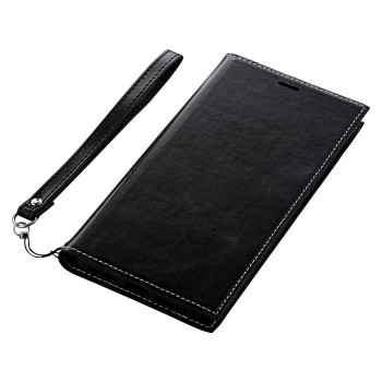 iPhoneXS Max 薄型PUレザーフラップケースPRIME ブラック LP-IPLLPBK