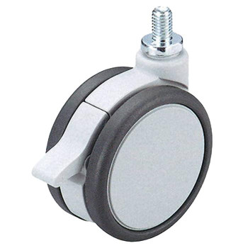 フレスコキャスター75mm M10ボルト・ストップ付 グレー 26314