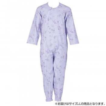 フットマーク　介護つなぎ服(前開き)　LL　パープル　403420