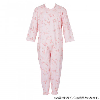 フットマーク　介護つなぎ服(前開き)　L 　ピンク　403420