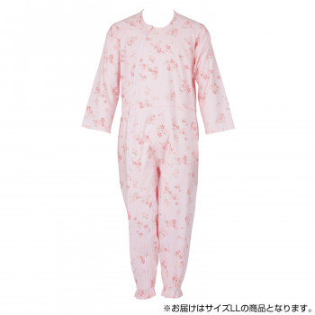 フットマーク　介護つなぎ服(前開き)　LL　ピンク　403420