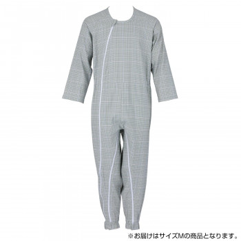 フットマーク　介護つなぎ服(前開き)　M　グリーン　403420