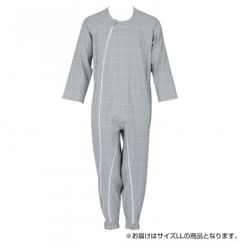 フットマーク　介護つなぎ服(前開き)　LL　グリーン　403420