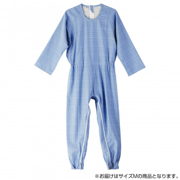 フットマーク　介護つなぎ服(背開き)　M　ブルー　403421