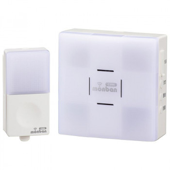 monban CUBE 押しボタン送信機+光フラッシュ電池式受信機 OCH-SET22-BLUE